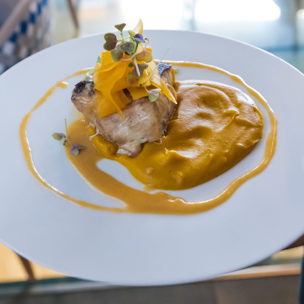 Corvina al Josper y calabaza